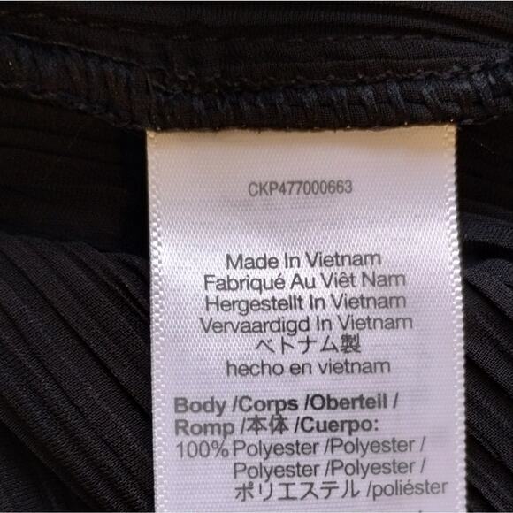 MA Madewell Black Square Neck Stretch Plissé Pleated Crop Cami Tank Top NWT M - Picture 5 of 12